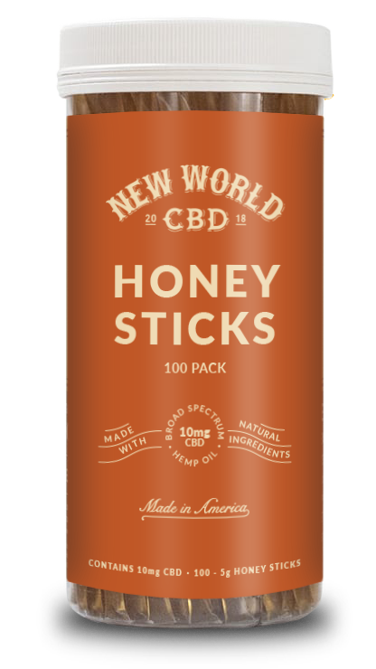 CBD 10mg Honey Sticks - 100 Pack